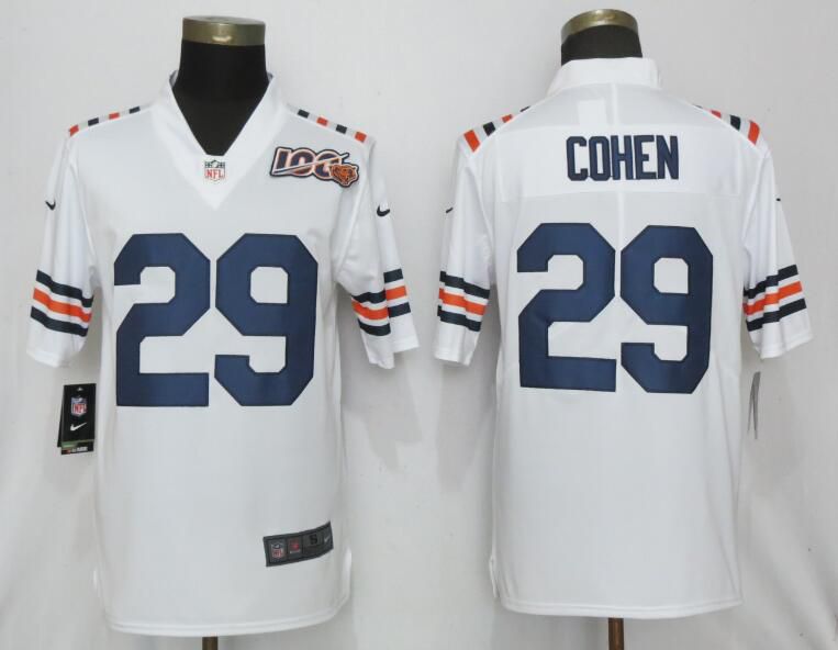 Men Chicago Bears #29 Cohen Nike White 2019 100th Season Alternate Classic Retired Player Limited NFL Jerseys